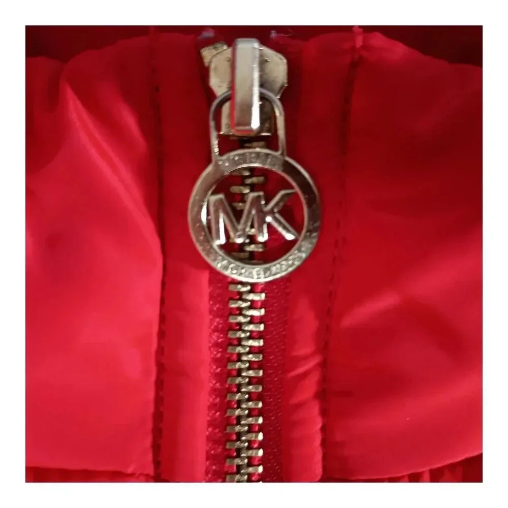 Michael Kors Puffer Vest Full Zip Red Women's Small